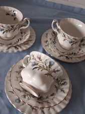 Royal Albert Brigadoon China x 3 Trios-9 Pieces-3 Cups, Saucers,Plates-Free P P