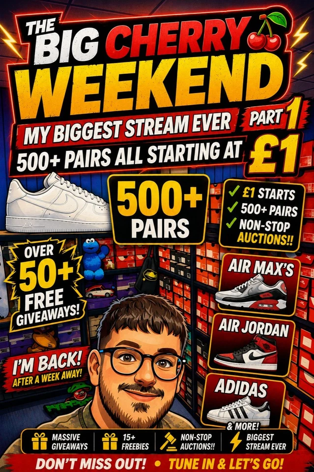 500+ PAIRS NON-STOP £1 AUCTIONS | THE BIG CHERRY WEEKEND🍒PT.1