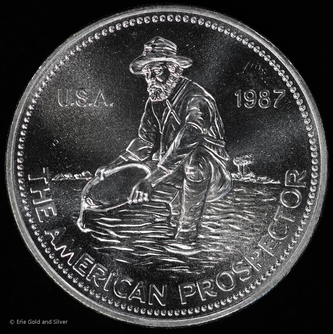 1987 Engelhard Prospector Key Date 1 oz .999 Fine Silver Round