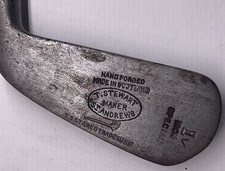 Antique Hickory Shaft Orig Grip T. Stewart Driving Iron No. 1 Scotland Club
