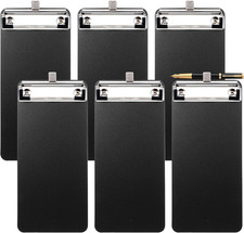 6 Pack Mini Clipboards, 4 X 8.7 Inches Small Clipboards, Black Plastic Memo S..