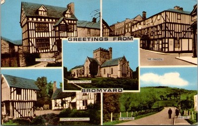 Greetings From Bromyard Multivew 1972 Chrome Postcard