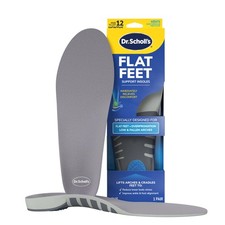 Dr. Scholl  s Flat Feet Support Insoles for Men, Size Men's 8-14, Gray