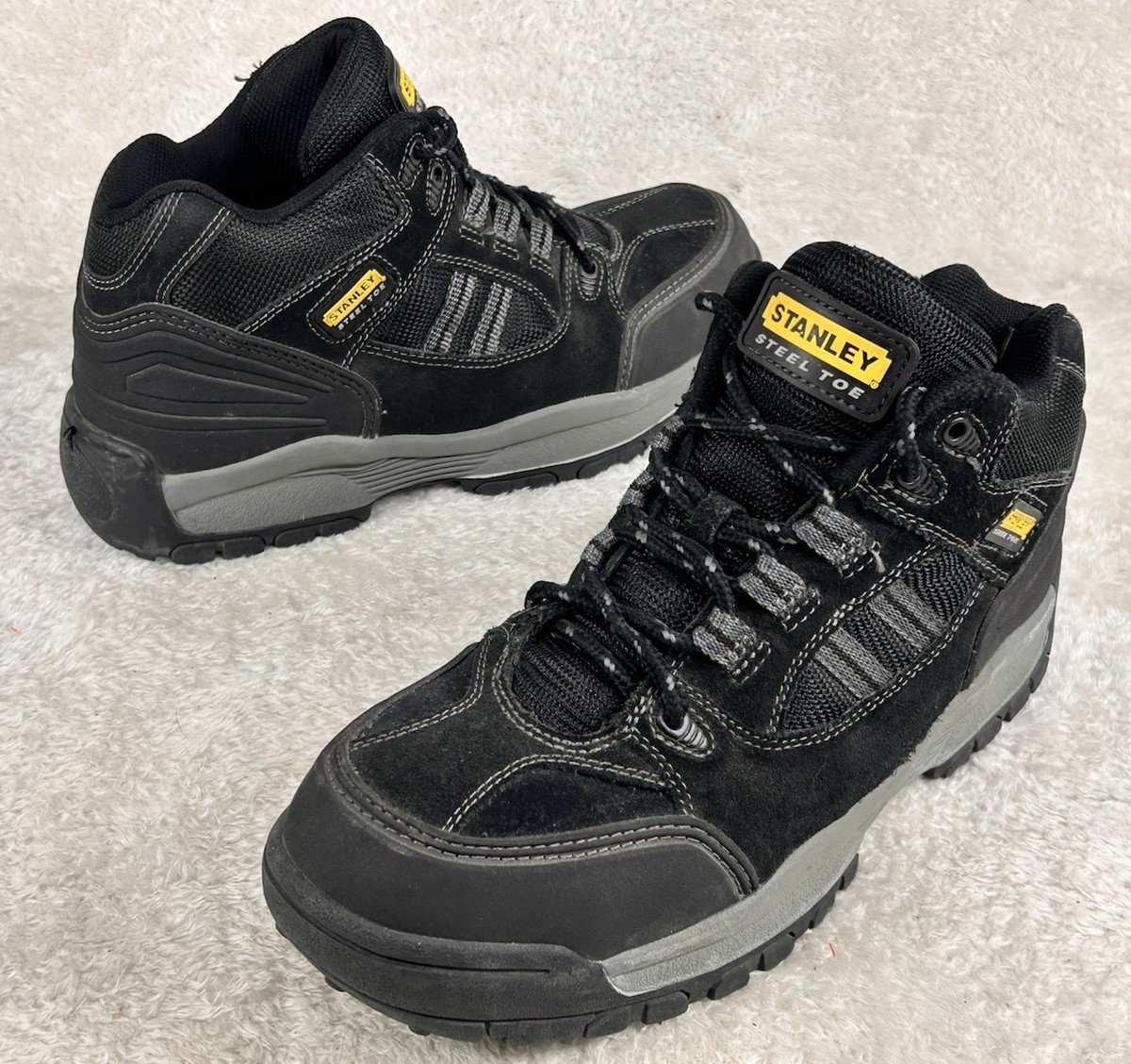 Stanley Steel Toe Men's Works Boots ANSI Z41 PT99 Black Safety Sz