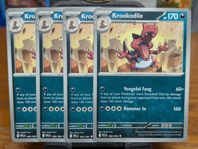 Pokemon TCG Phantasmal Flames Krookodile 066/094 x4 Playset