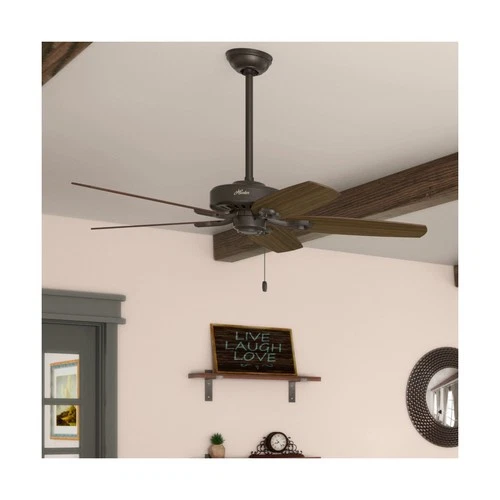 Hunter 52 inch Indoor Ceiling Fan No Light with Pull Chain - Bronze Ceiling F... - Picture 4 of 12