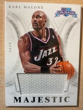 2013 Panini Crusade Karl “Mailman” Malone Majestic Patch Utah Jazz  NBA HOFer
