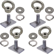 4 Pack Heavy Duty Eye Bolt, Stainless Steel - M8 Eye Nuts, Track Mount Tie down
