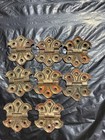 17 Antique Vintage Brass Plated & Other Butterfly Cabinet Hinges 4 Models Lot