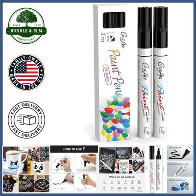 Durable Black Paint Markers for Creative Projects, Quick Drying and Vibrant Ink