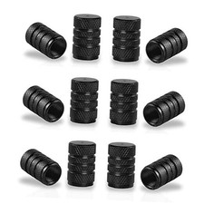 12PCS Tire Valve Stem Caps, Car Exterior Accessories, Aluminum Alloy Black
