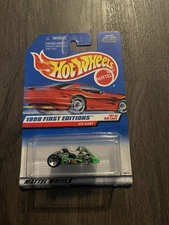 1998 Hot Wheels #651 First Editions 21/40 GO KART Green w/Chrome 5 Sp-Front MW 