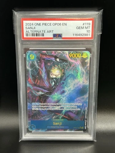 2024 ONE PIECE WINGS OF THE CAPTAIN #OP06-119 EN SANJI ALTERNATE ART PSA 10