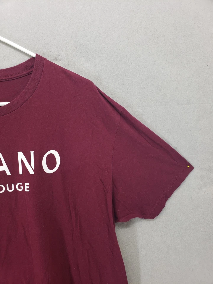 Camisa Milano Di Rouge Para Hombres XL Borgoña Gráfico Camiseta Cuello Redondo Informal Ropa de Calle Foto 3 de 4