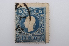 AUSTRIA Scott 11C Used Deep Blue 15k Stamp SOUND