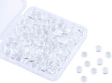 200Pcs 8Mm Glass Cabochons round Clear Cabochons Dome Tiles for Earring Necklace