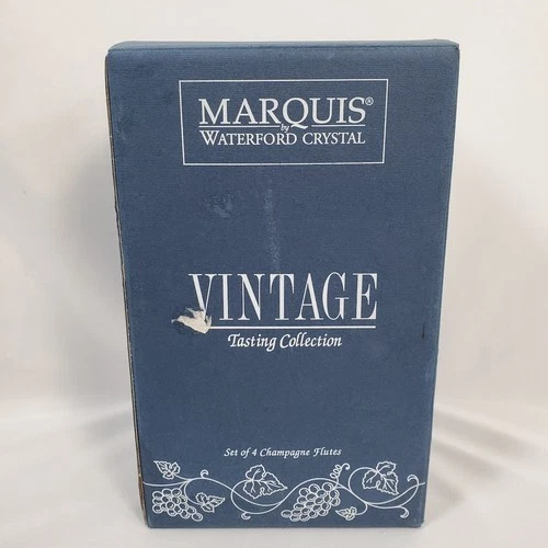 Waterford Marquis Champagne Flutes Vintage Tasting Collection 4 Set W/Orig Box