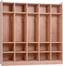 5-Section Classroom Coat Locker, 20 Cubbies for Classrooms, Daycare Cubby