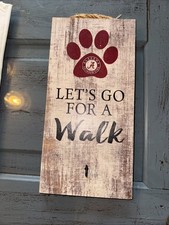 Alabama Crimson Tide Dog Puppy Leash Holder Sign  Lets Go For A Walk  