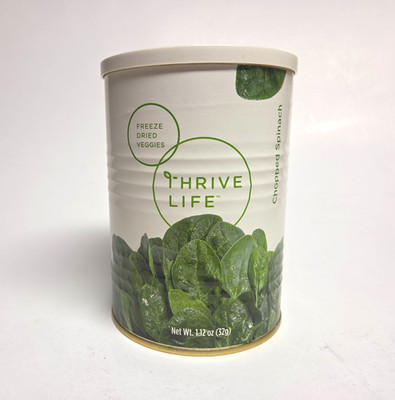 Thrive Life Chopped Spinach ~ 8 Servings  ~ Shelf Life 25 Years ~ Emergency Food