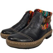 Rieker Z6784 Felicitas Faux Leather Sherpa Lined Ankle Booties EU 37 US 6-6.5