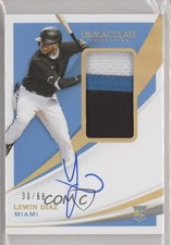 2021 Panini Immaculate Jersey Number /68 Lewin Diaz RPA Rookie Patch Auto RC