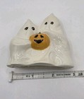 HTF Vintage Two Ghosts Higging With A Pumpkin 3x3 Ceramic Halloween — photo 5
