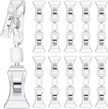 50 Pcs Double Sided Sign Clips - Rotatable Mini Clip Clear Plastic Sign Holder S