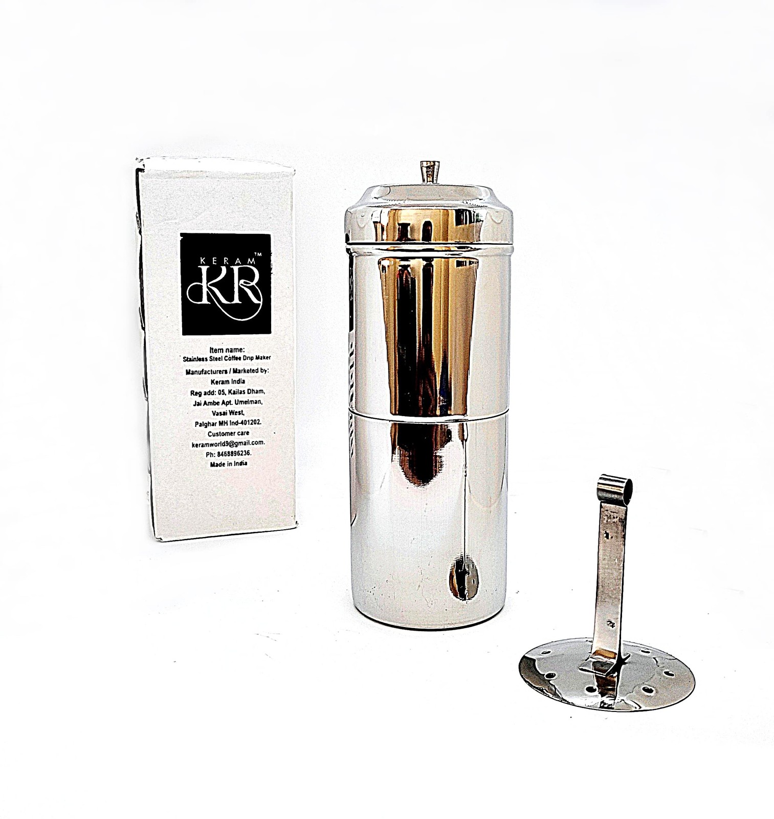 Indian stainless-steel small-portable coffee filter-drip-maker, 4-5 cup(10.14...