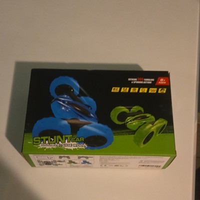 Stunt Car Double-Side Roll Remote Control Toy Blue Green Extreme 360 Spinning