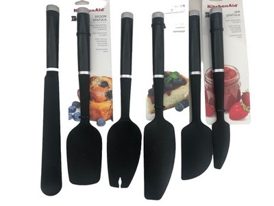 New KitchenAid 6 Pc Classic Spatulas Spoon Scraper Narrow Blender Mixer