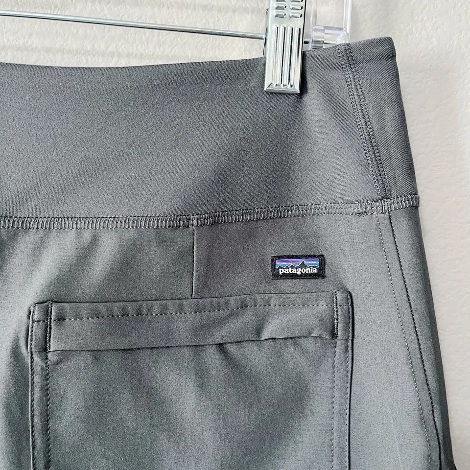 Shorts Patagonia Happy Hike cinza tamanho médio 4" costura interna externa resistente à água - Imagem 4 de 4