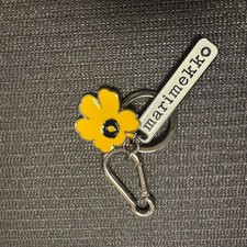 Marimekko Unikko Puhallus Yellow Keychain Women Men Accessories