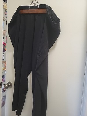 Ulla Popken Women's Black Straight Leg Ankle Snap Pull On Pants 36/38