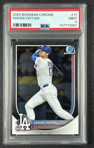SHOHEI OHTANI PSA 9 2025 BOWMAN CHROME #17 DODGERS 3867