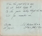 Piece Signed Frederick William Holmes VC Victoria Cross Holder WW1 won in 1914