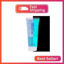 MEICOLY Neon Blue Body Glitter Gel,UV Blacklight Chunky Face Glitter Gel,Glow in