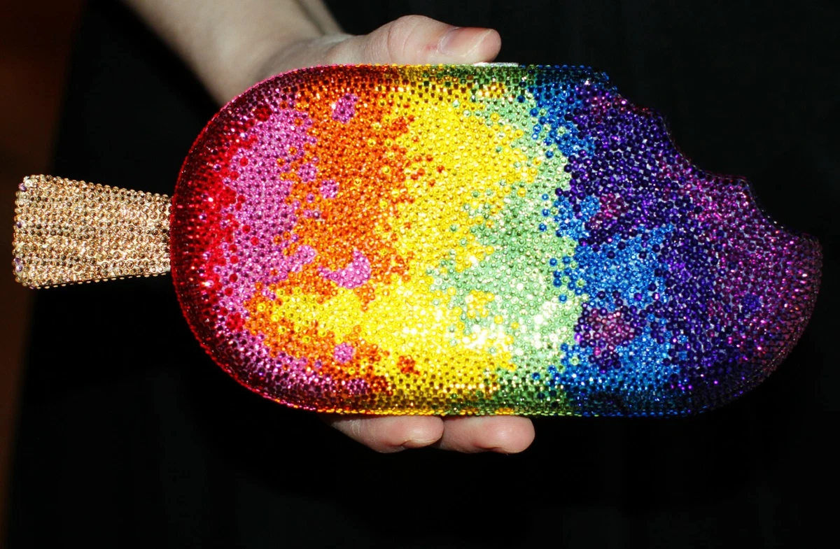 JUDITH LEIBER RAINBOW POPSICLE ICE POP SWAROVSKI CRYSTAL