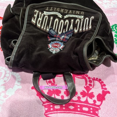 Vintage Black Juicy Couture Backpack Purse Bag Velour Juicy  display picture 1