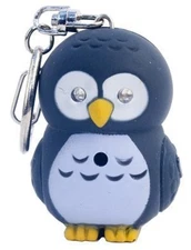 Black OWL Key Chain with LED light & Hoot Hoot Sound
