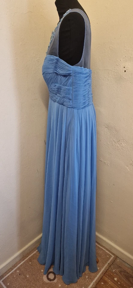 NEW J S Collections Pale Blue Embellished Prom Dress, Size UK 16 EU44 US12. - Image 4 of 4