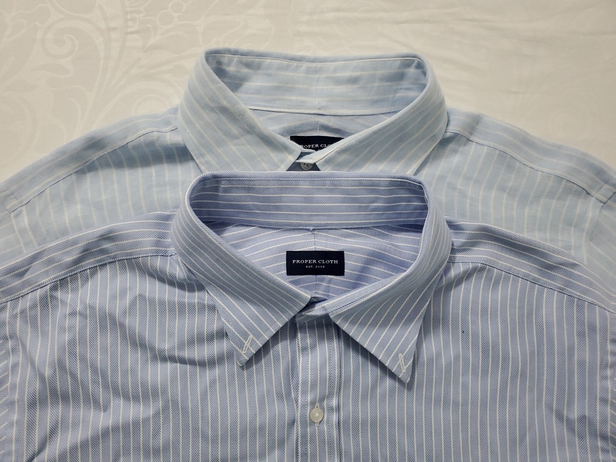 Proper Cloth Shirt Mens Large Blue Button Up Long Sleeve Lot Of