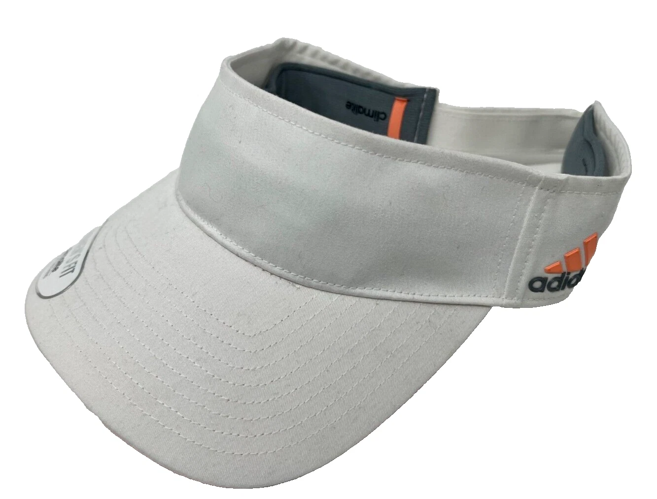 NEW! adidas Women's Halo Adj. Golf Tennis Pickel Ball Cap Visor White Orange