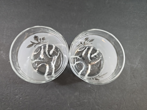 Vintage DeValbor Whiskey Glass Set of 2 Frosted Gold Wheat Pattern/Trim Italy - Picture 6 of 14