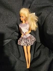 Vintage Barbie Doll Purple Dress With Bow With Earrings