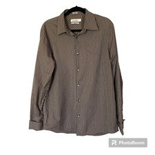 Calvin Klein Mens Dress Shirt L Modern Fit Cotton French Cuff Classic Business