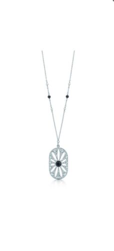 NEU - Tiffany & Co Ziegfeld Kollektion - Onyx & Süßwasserperle Gänseblümchen Anhänger - Bild 1 von 7