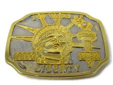 Statue of Liberty Belt Buckle 1986 Gold Silver Tone Design