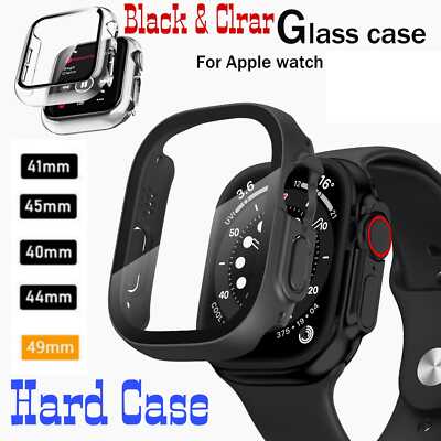 iWatch Display Hard Case Schutzfolie für Apple Watch Ultra2 9 8 7 6 10 Glas + Cover