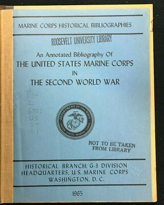Annotated Bibliography of the US MARINE CORP in WWII - 1965 | eBay
